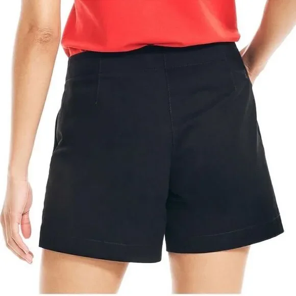 Nautica Women’s Mid-Rise Twill Shorts Black NEW Size 6 - Picture 3 of 7